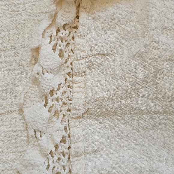 Ivory Sleeveless Boho Lace Hem Dress, Cottagecore Festival Summer Style - Picture 11 of 13